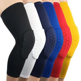 1Pc Honeycomb Long Sleeve Knee Pad - Superior Calf Support for Sports and Workouts