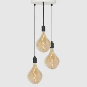 3 Drop Pendant Light   Designer 180mm Amber