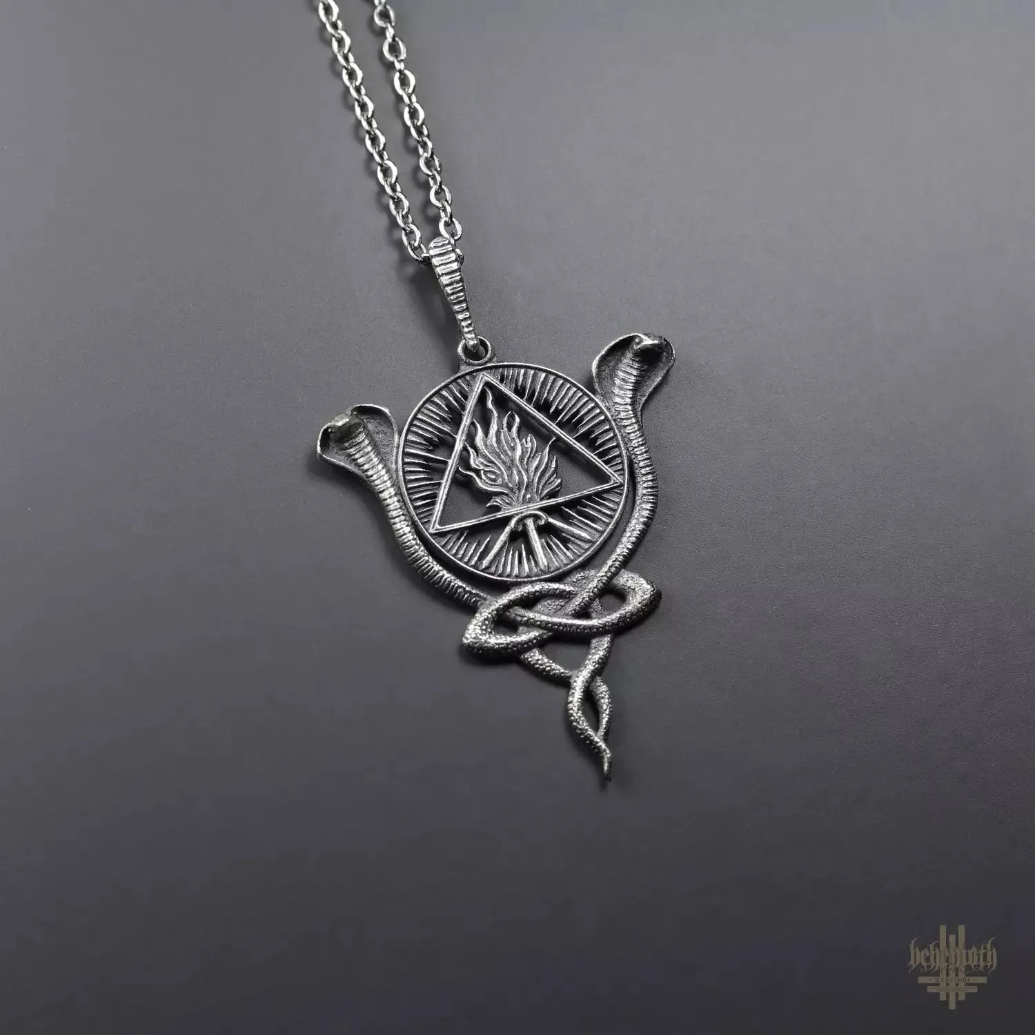 Behemoth 'The Unholy Trinity stand' sterling silver necklace