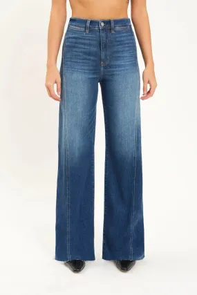 DAZE Denim Far Out Seam Wide Leg Jeans (Waterfall)