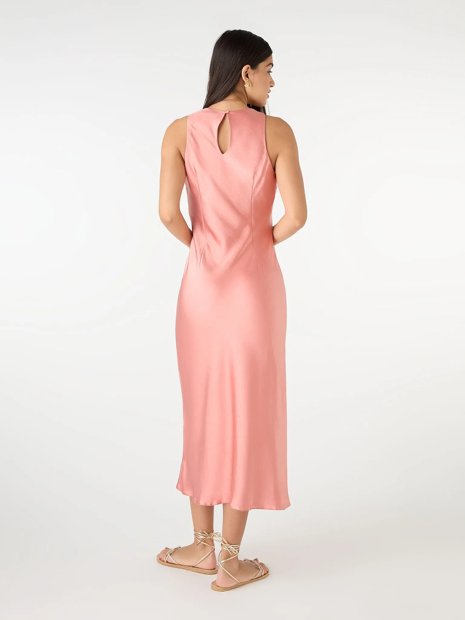 Dominica Sleeveless Dress in Coral