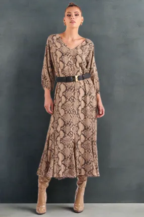 Fate   Becker Only Yesterday Dress in Snake Print