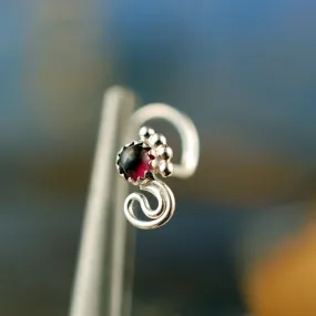 Garnet Twist Nose Stud