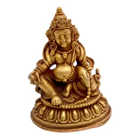 Gold Plated Yellow Kubera Statue, Jambala Idol, Buddhist God of Wealth, Prosperity, Meditation Altar Decor, Positivity God, Handmade Kubera