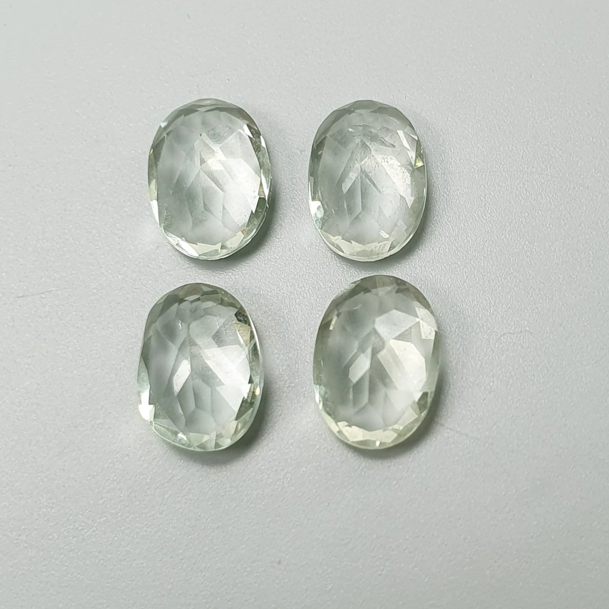 Green PRASIOLITE AMETHYST Gemstone Normal Cut : 2.50cts Natural Untreated Amethyst Oval Shape Briolette 7*5mm 4pcs (With Video)