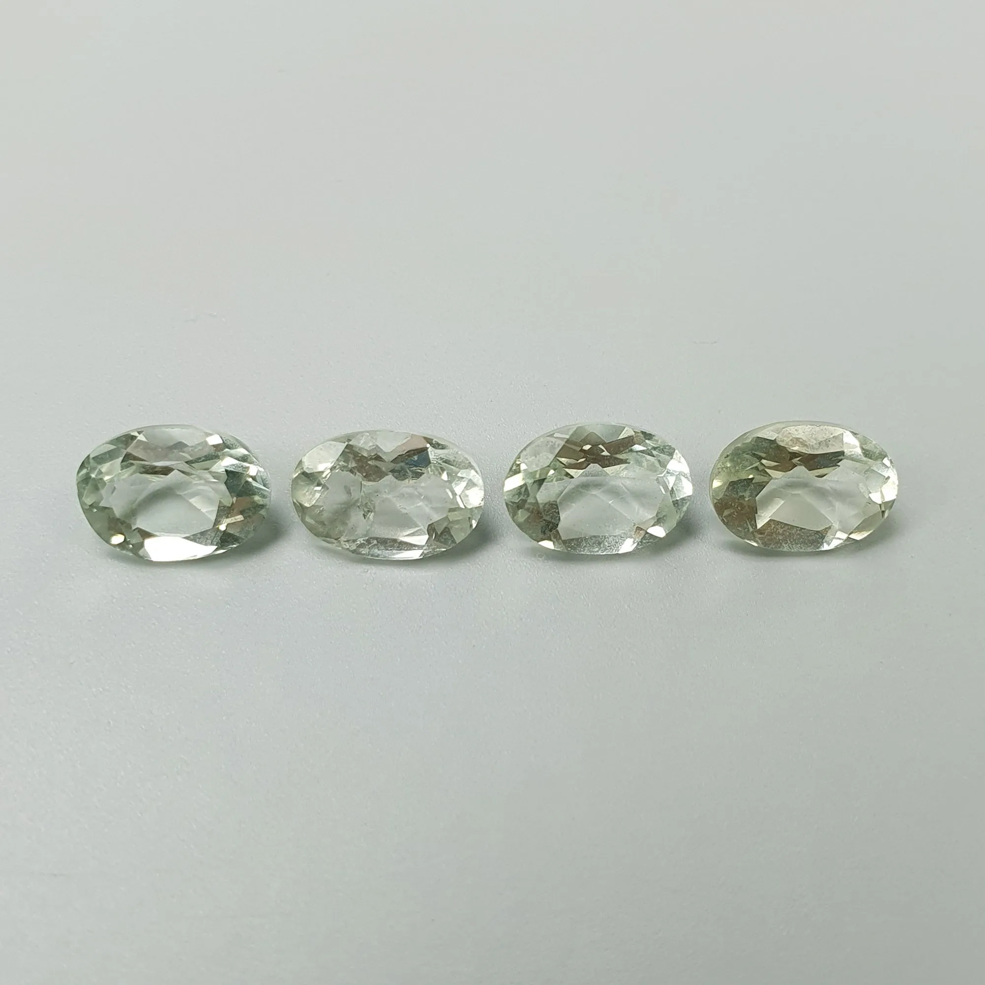 Green PRASIOLITE AMETHYST Gemstone Normal Cut : 2.50cts Natural Untreated Amethyst Oval Shape Briolette 7*5mm 4pcs (With Video)