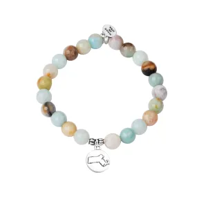 Massachusetts | Stone Beaded Charm Bracelet | Amazonite - Courage