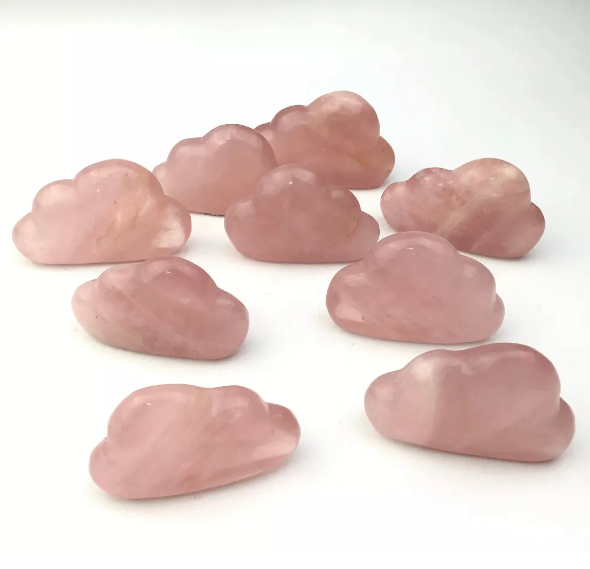 Natural Carved Rose Quartz Clouds semiprecious gemstones