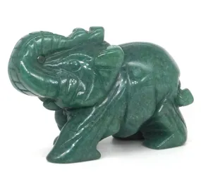 Natural Green Aventurine gemstone elephant figurine