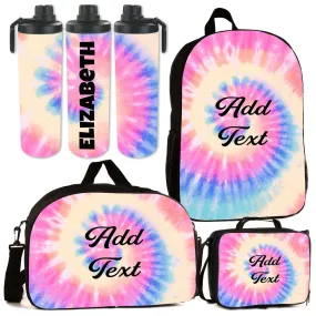 Personalized Tie Dye Backpacks / Lunch Bag / Duffel Bag / Bottle