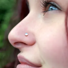 Rainbow Moonstone Nose Stud 3mm