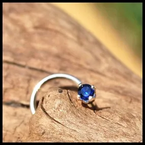 Sapphire Nose Stud in Sterling Silver