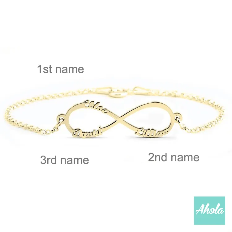 SP047 Sterling Silver Infinity Name Bracelet 無限的愛名字手鏈