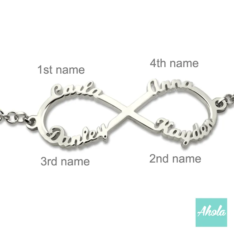 SP047 Sterling Silver Infinity Name Bracelet 無限的愛名字手鏈