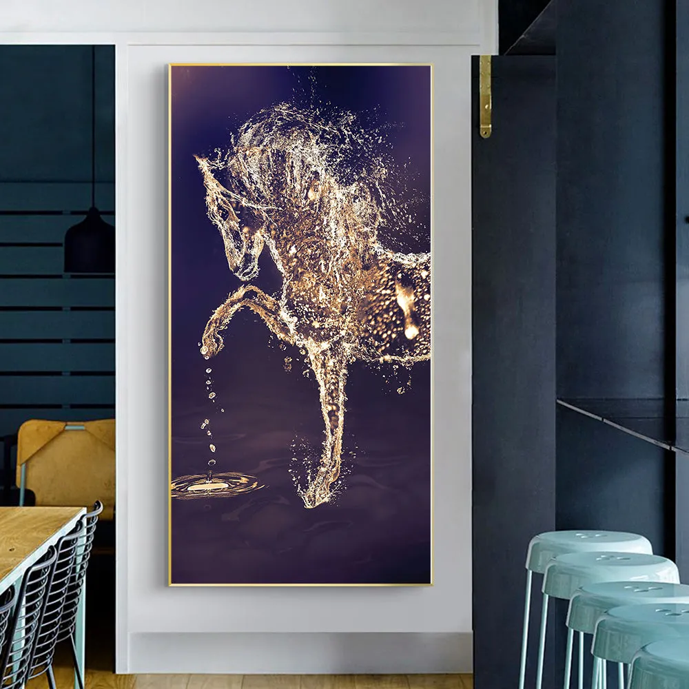 Unique Abstract Lightning Horse Canvas