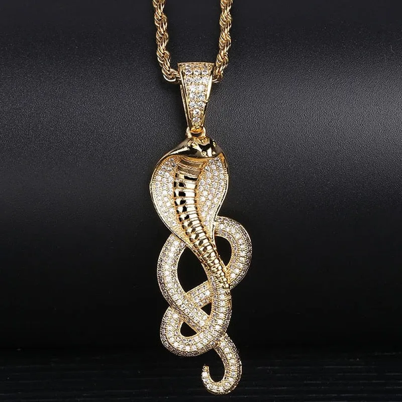 Unique Cobra Snake Gold Necklace