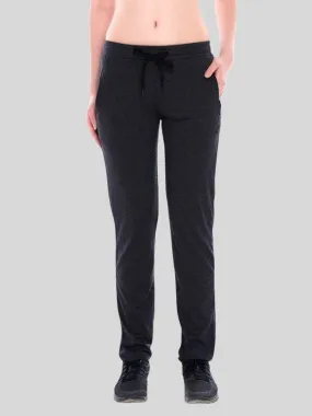 Women Dark Grey Melange Solid Track Pants & Joggers WALKIN TRACK_DG-ML