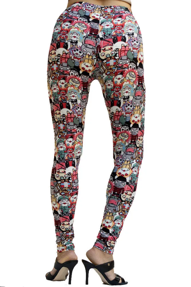 Women's Regular Character Monsters with Funny and Unique Pattern Leggings